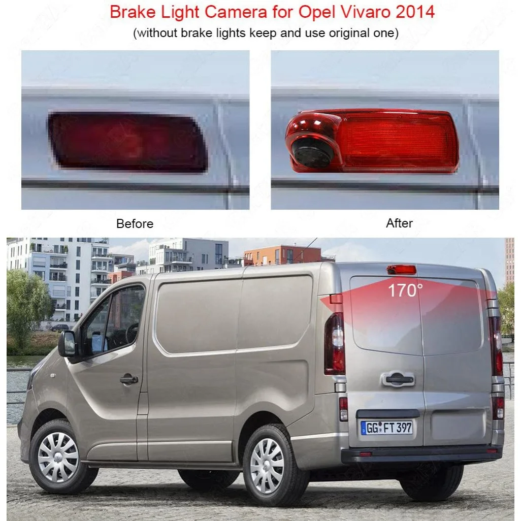 

Car Rear View Brake Light Backup Camera Auto Parking Reverse Camera for OPEL VAUXHALL VIVARO RENAULT Trafic 2014
