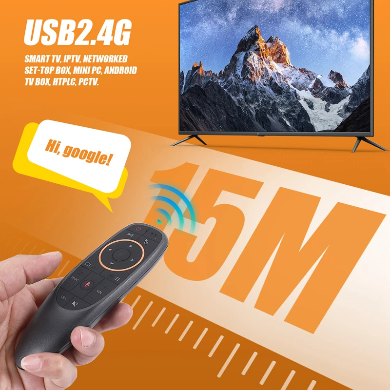 G10S Air Mouse Voice Remote Control 2.4G USB Receiver For Android TV BOX PC Gyro Sensing Mini Wireless Smart