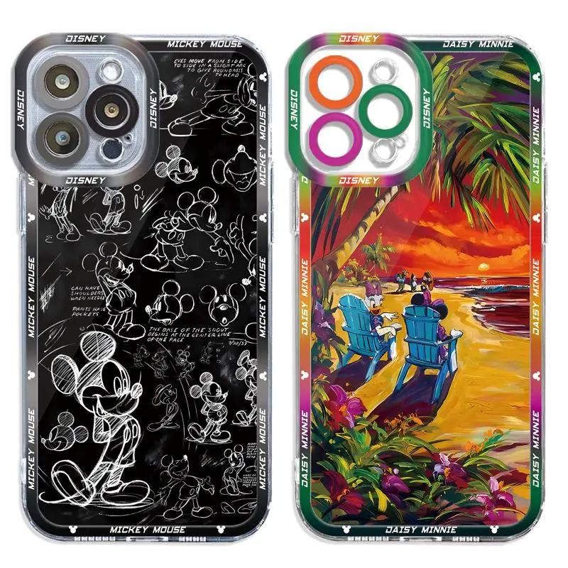 Прозрачный чехол для Xiaomi Poco X3 NFC X3Pro Mi 11Lite 11T Redmi Note 12 11 9 10 10S 11S 12S Disney Микки поцелуй