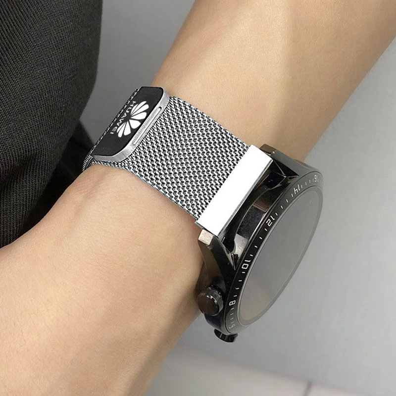 Milanese Steel Strap Huawei Watchband for Huawei GT 3 /GT2 Pro GT 2 Pro Universal 20mm 22mm High Quality Strap for Man Women