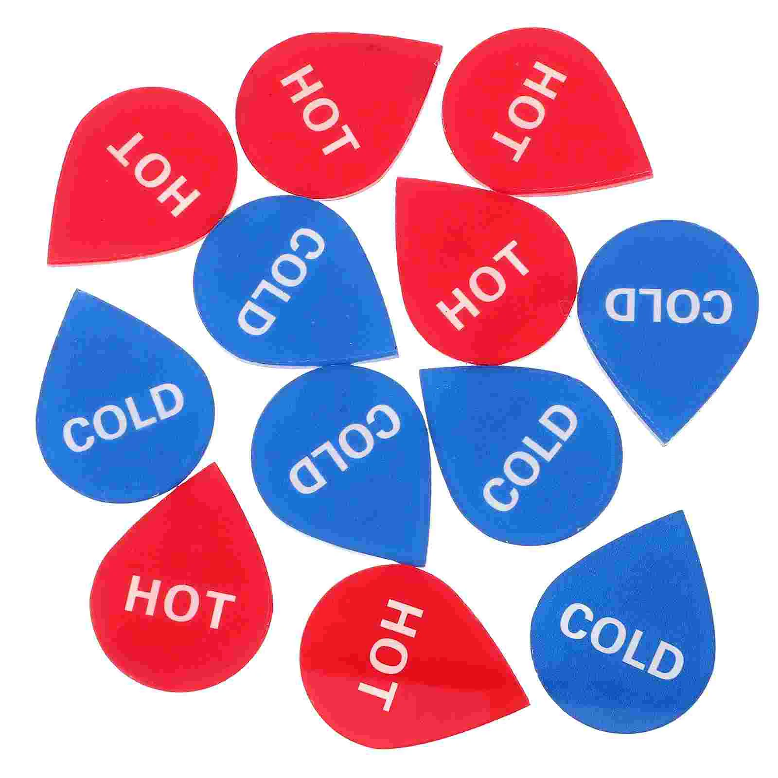 

6 пар маркерных знаков для холодной и горячей воды, индикаторные этикетки для общежитий, наклейка на кран, легкое применение, акриловая поверхность