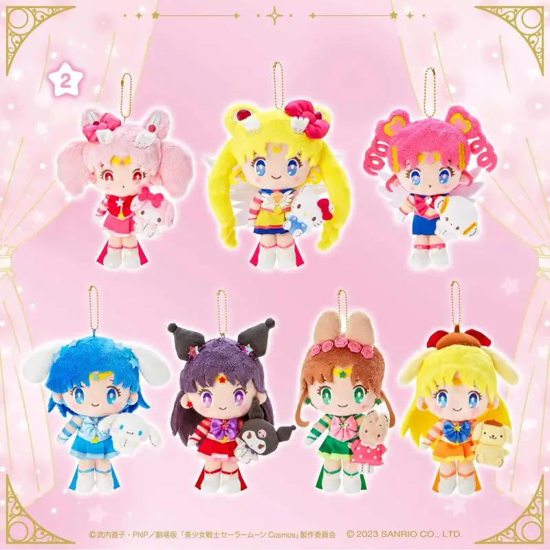 

Kawaii Hello Kitty Kuromi My Melody Sailor Moon Series Cartoon Plush Pendant Anime Sanrio Girly Heart Cute Plush Toys Girl Gift