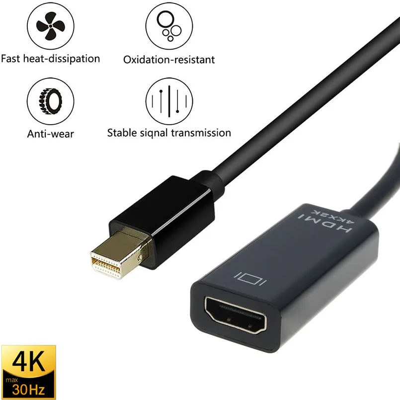 

Mini Displayport To HDMI-compatible Cable 4K 1080P TV Projector Mini DP(Thunderbolt) to HDMI Converter for Apple Macbook Air Pro
