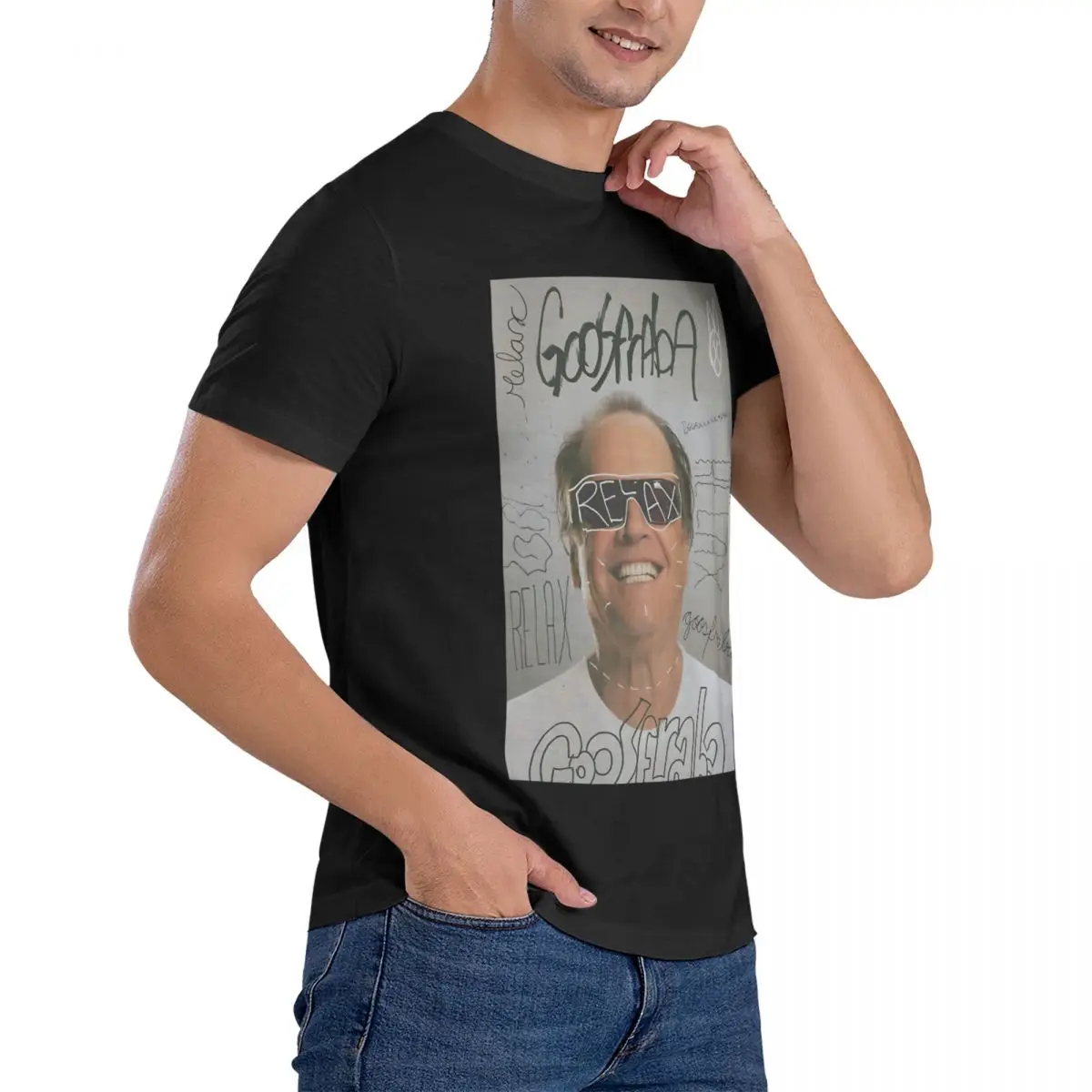 Мужская футболка с коротким рукавом и круглым вырезом из 100% хлопка