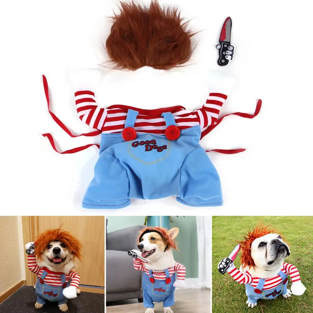 

Pet Cosplay Costume Spooky Doll Pet Costume Versatile Halloween Outfit for Dogs Cats Cosplay Clothes for Small to Pets Dog