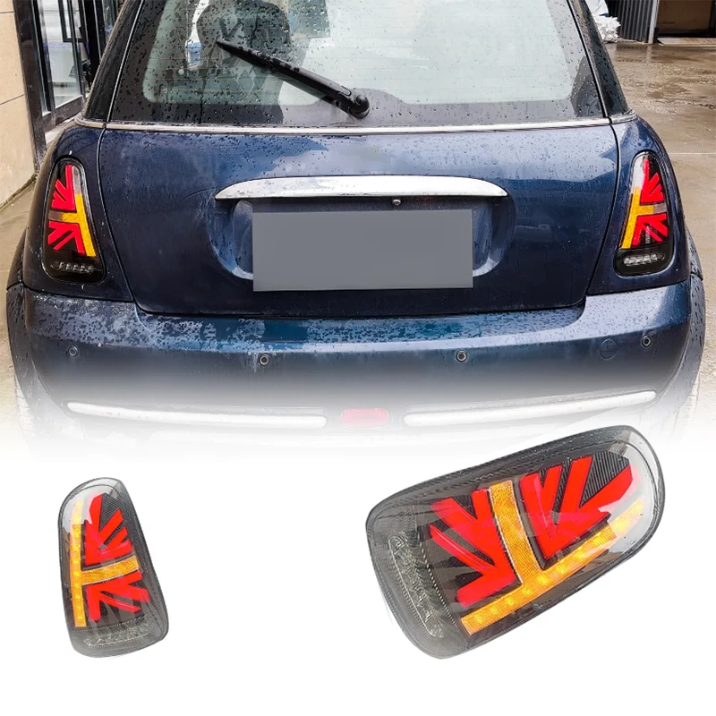 

Car taillight fit for BMW MINI taillight assembly 2000-2006 R50 R52 R53 modified Mi-shaped flag LED taillights easy installation