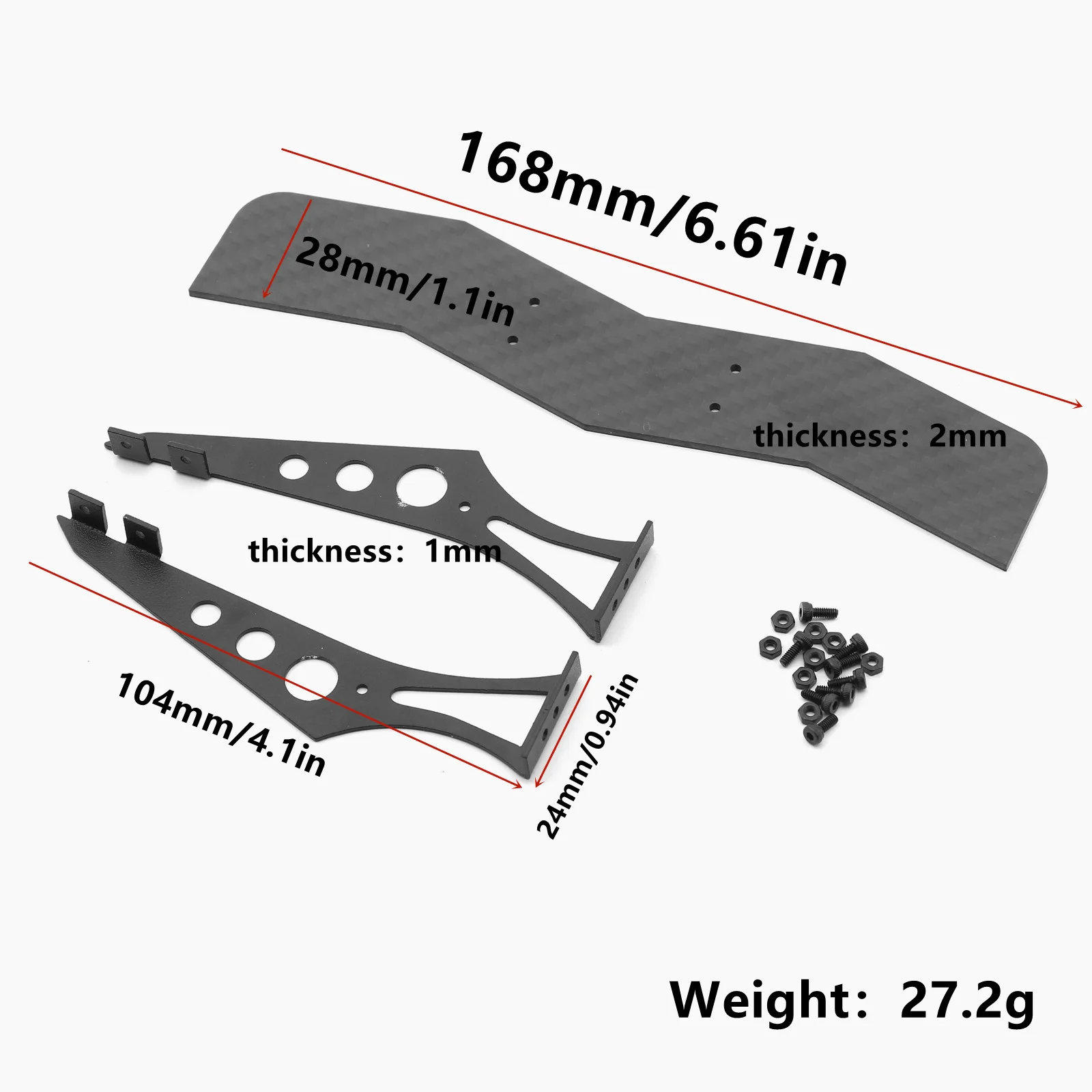 Спойлер из углеродного волокна для RC машины TAMIYA TT01 TT02 XV01 PTG2 HSP 94123 FW06 SAKURA