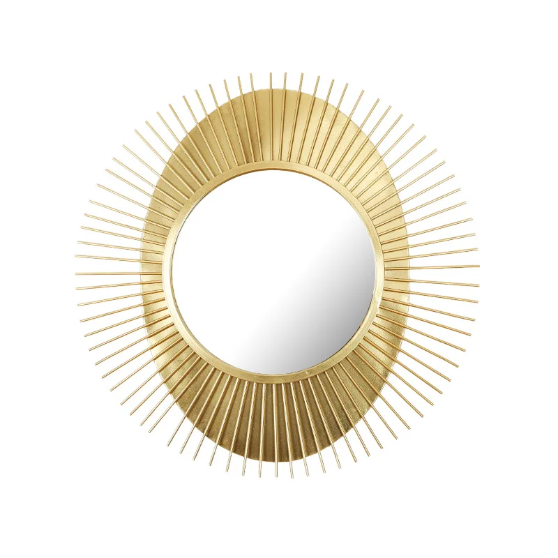 

Gold metal living room porch divergent lines decorative objects wall mirror