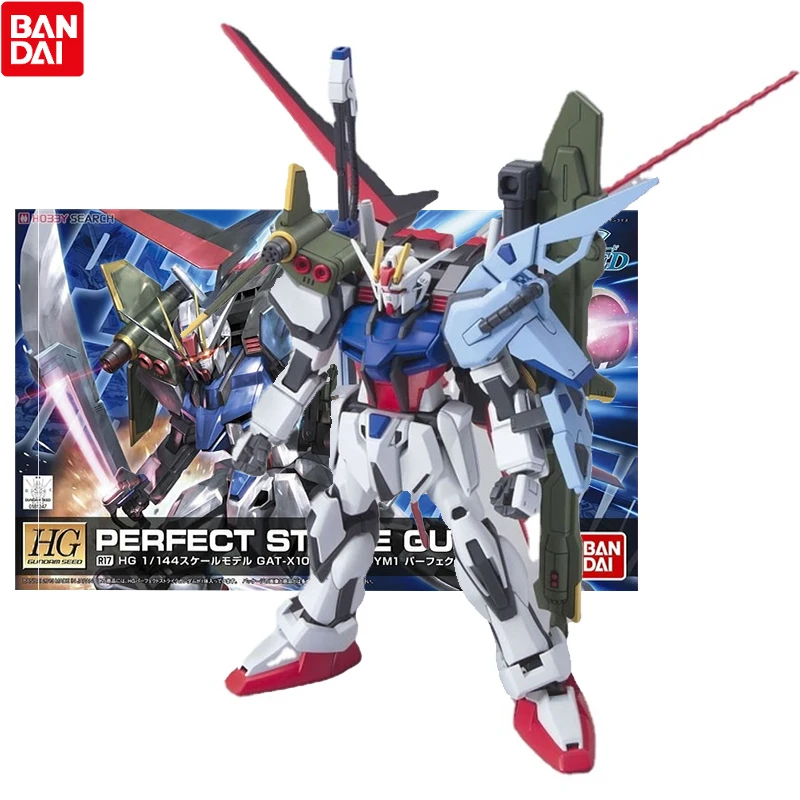 

Bandai Genuine Gundam Model Kit Anime Figure HG SEED R17 Perfect Strike Collection Gunpla Anime Action Figure Toys for Children