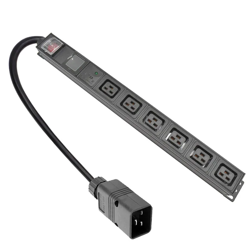 

PDU Power Strip C19 output 6AC socket With current display meter C13/C20/UK/US/AU/Israel/EU PLUG lightning protection