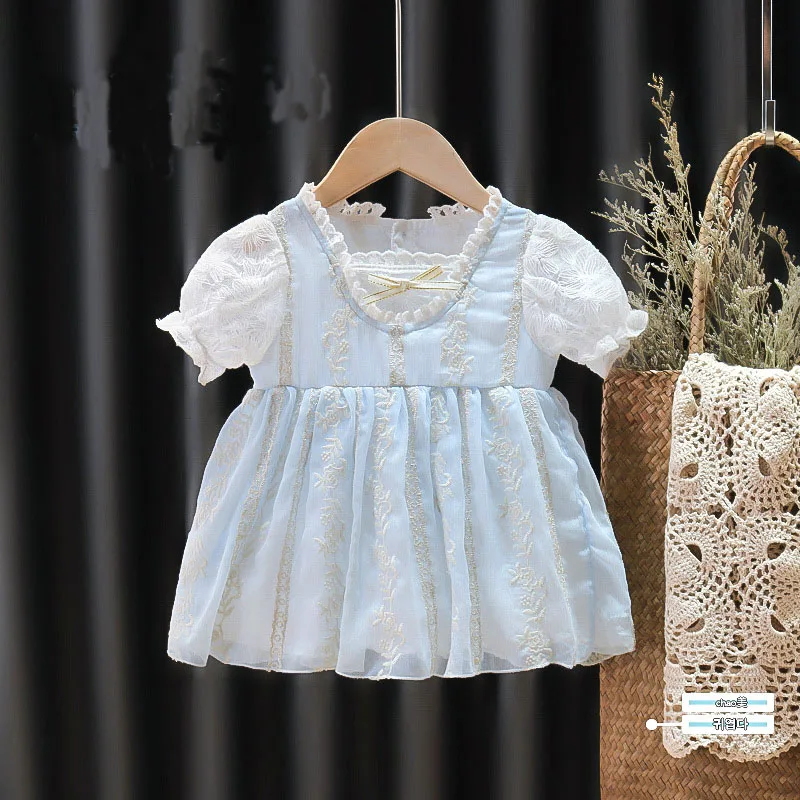 

Fashion princess Baby Girls Dress Summer Sleeveless short sleeve Wedding Dress Party Birthday Baptism Dress For Girl Dresses