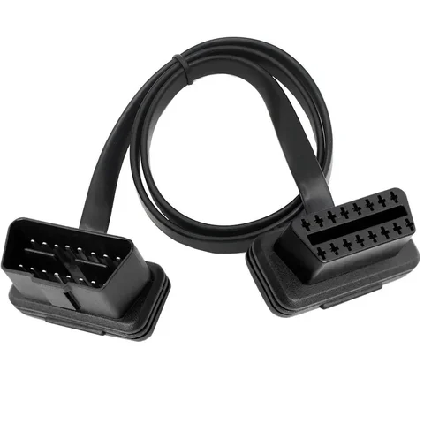 Удлинительный кабель OBD2 «папа-мама» с переключателем питания OBD Угловой плоский кабель OBD GPS Track ELM327 Линия осмотра автомобиля 8-ядерный