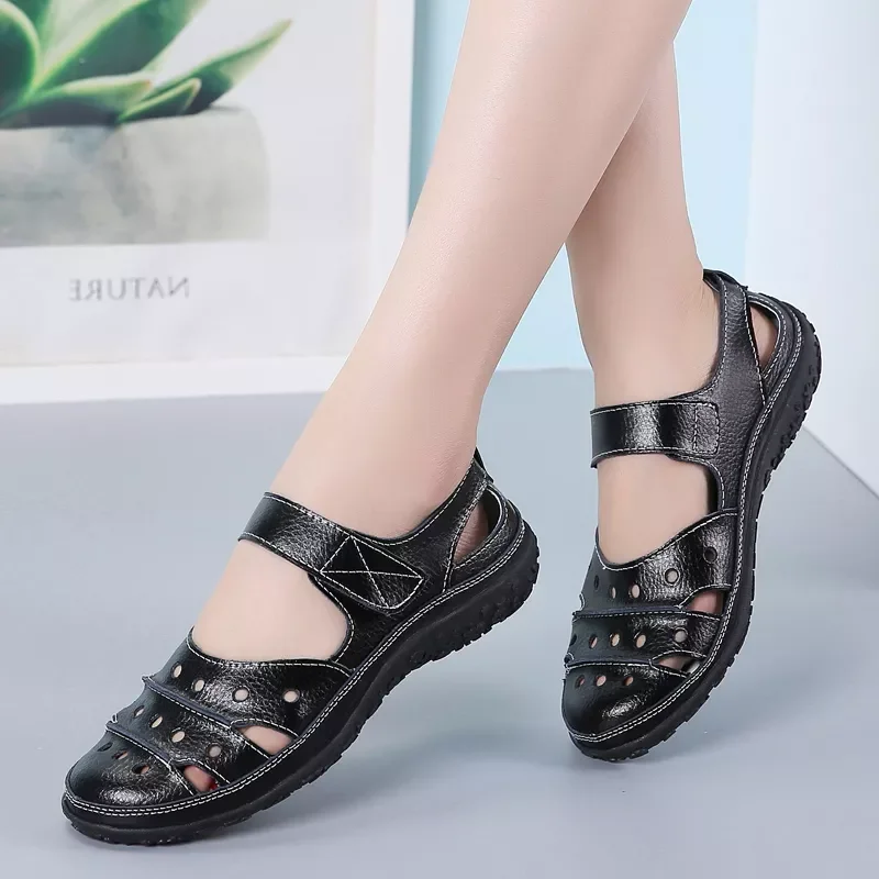 

2023NEW Sandals Ladies Comfortable Ankle Hollow Round Toe Sandals Women Soft Beach Sole Female Shoes Plus Size zapatos de mujer