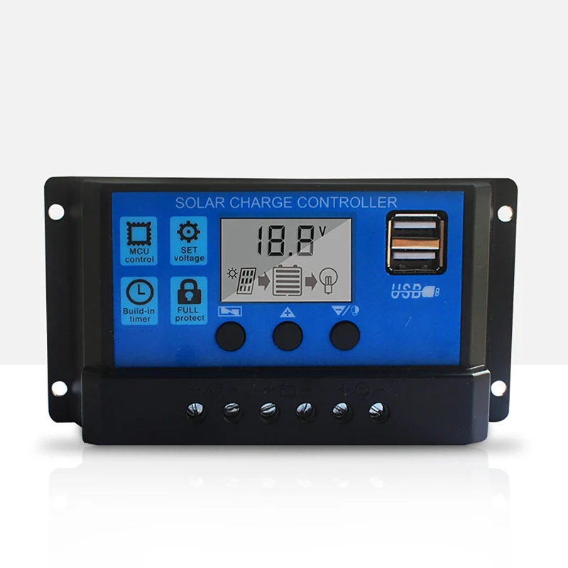 10A/20A/30A Solar Charge Controller Dual USB Panel Intelligent Regulator |
