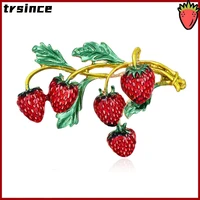 retro fashion plants strawberry brooches for women brooches creative fruit clothing pins fashion simple brooches