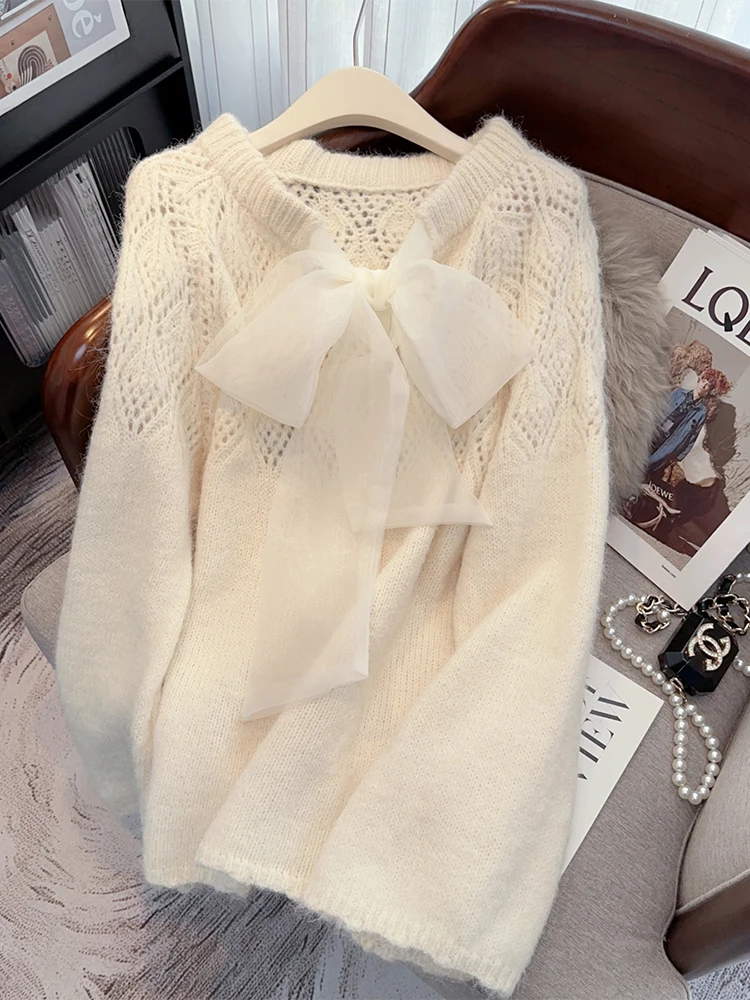 Женский вязаный пуловер с принтом в ассортименте