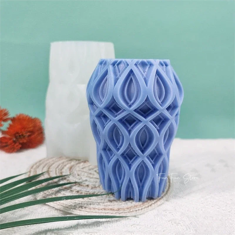 

Геометрическая Алмазная цилиндрическая силиконовая форма в виде свечи «сделай сам» ваза в форме ароматизированного мыла гипсовая форма домашний декор
