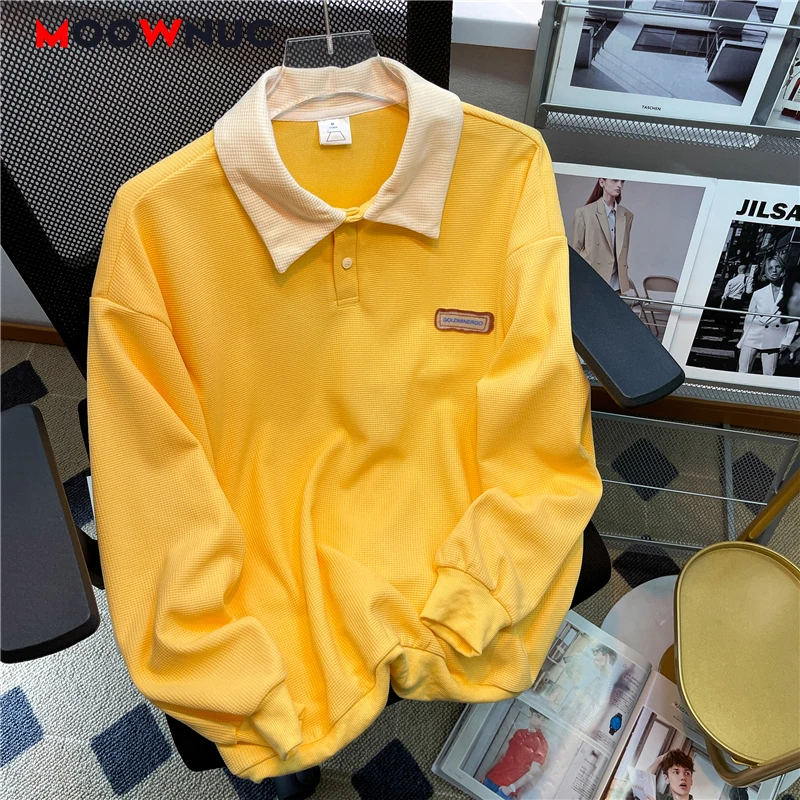 

Men's Clothing Summer Polos Shirt Mens Long Sleeves 2022 Male New Fashion Cotton Hombre Masculino Business Casual MOOWNUC Shirts