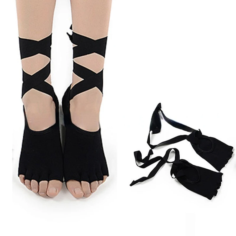 Toeless Non Slip Grip Women Socks for Yoga Barre Pilates Fitness Gym Sports Anti Slip Dance Socks