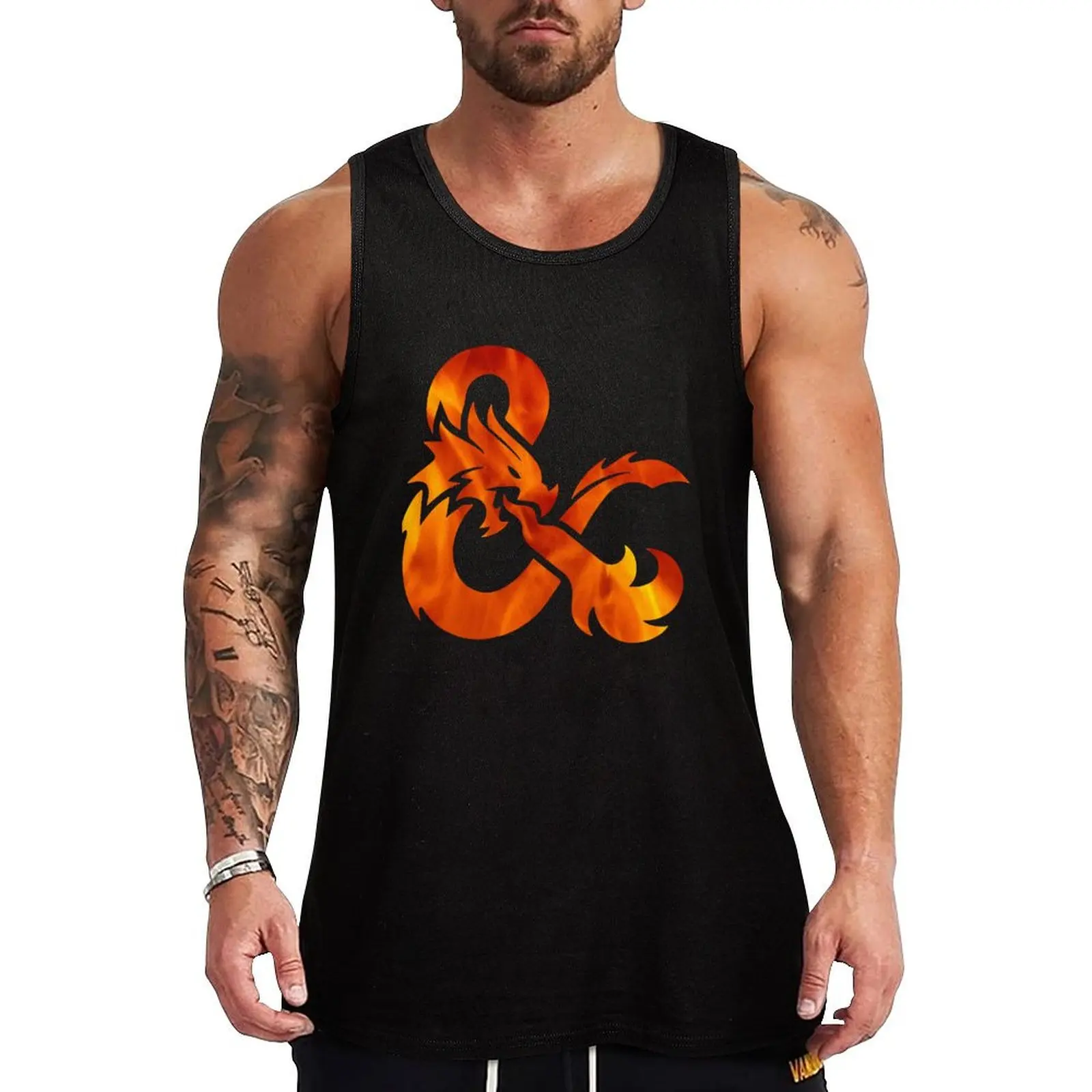 Flaming DnD Ampersand Tank Top футболка с мышцами майки для мужчин
