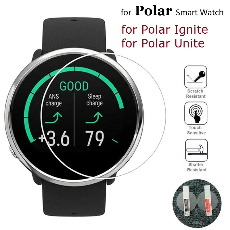 

3 шт., защитная пленка для экрана умных часов Polar Ignite 2, закаленное стекло, устойчивая к царапинам, Защитная пленка для Polar Unite