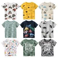 2022 summer t shirt for boys girls kids short sleeve full print toddler cartoon car cotton tee tops childrens clothing