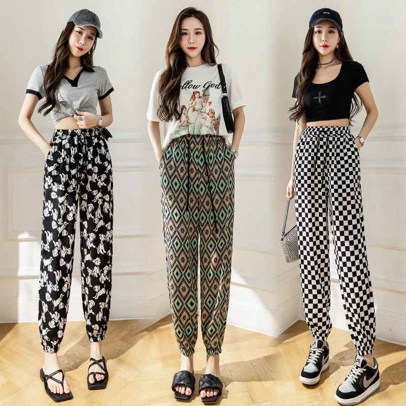

Streetwear Chiffon Harem Pants Women Summer New Korean Fashion Casual Popular Girls Trousers Female Dropshipping Cheap Wholesale