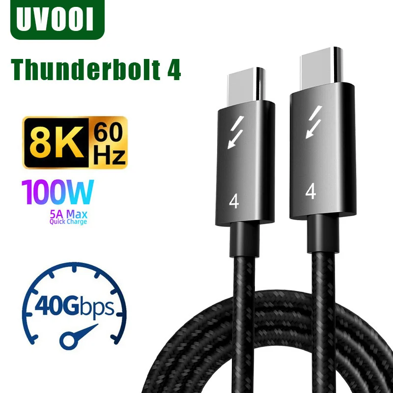 Thunderbolt 4 ile uyumlu UVOOI USB 4 kablosu 8K ekran 40Gbps veri aktarımı PD 100W şarj USB C kablosu
