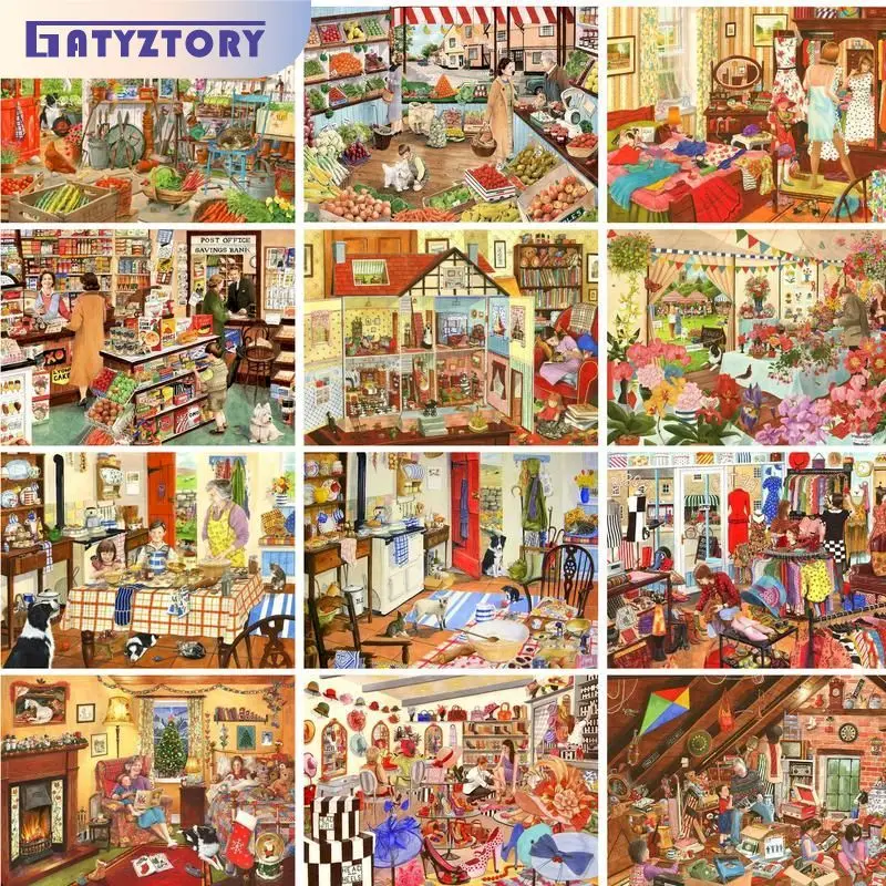 GATYZTORY Рамка Diy живопись по номерам интерьерная фотокраска для взрослых ручная