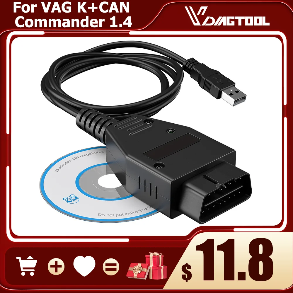 

Горячее предложение для VAG K + CAN Commander 1.4 Автомобильный диагностический инструмент FTDI FT232RL PIC18F25K80 OBDII Сканер для VW Для VAG K-line для Audi Лучшее качес...