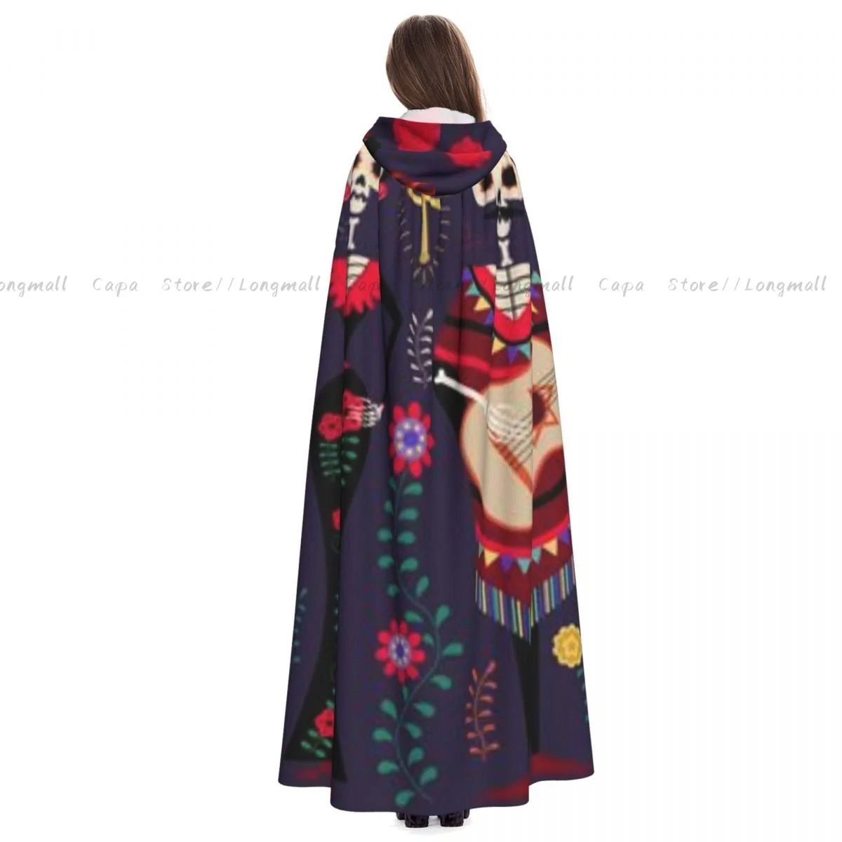 Мексиканский День мертвых плащ с капюшоном для косплея