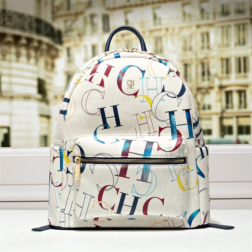 

Etercyc Ladies CHCH HCHC Luxury Brand 100% Leather Student School Bag 2022 New Famous Designer Casual Backpack Rucksack