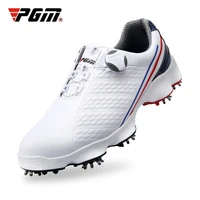 pgm golf shoes comfortable knob buckle 2022 new mens waterproof wide sole male sneakers spikes nail non slip breathable fashion