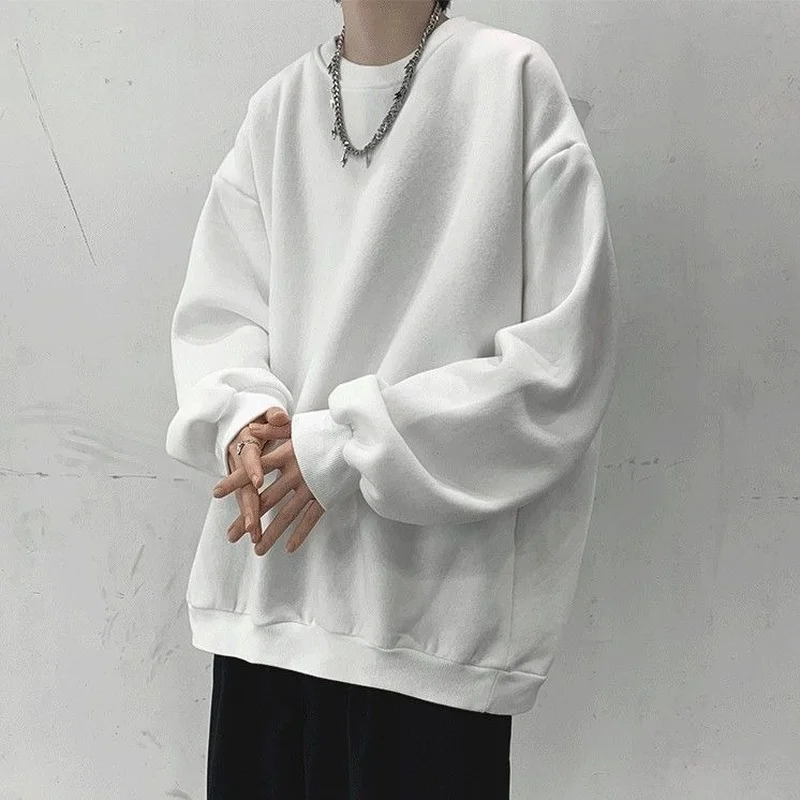 Мужские свитшоты с круглым вырезом простые универсальные теплые толстые