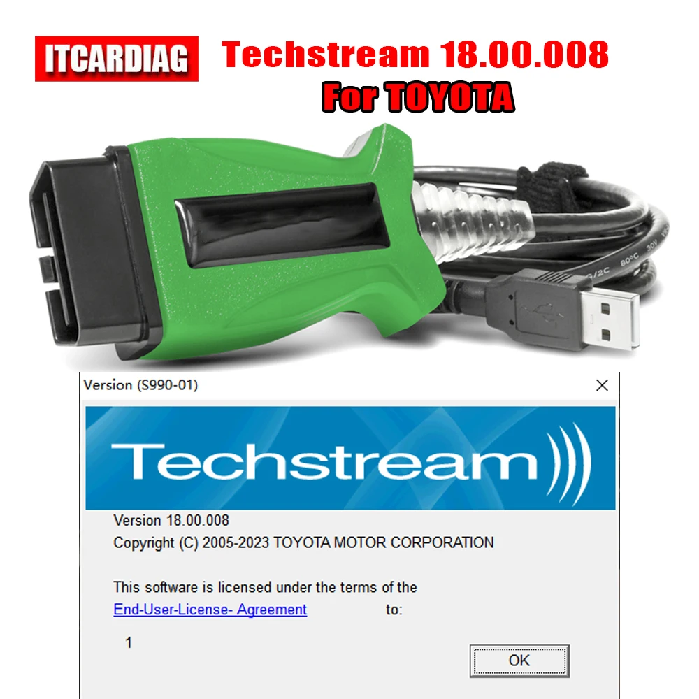 DLC3 Techstream 18.00.008 для TOYOTA 2 TOYOTA2 TIS J2534 Passthru OBD2 OBDII автомобильный диагностический кабель сканер до 2023 лет