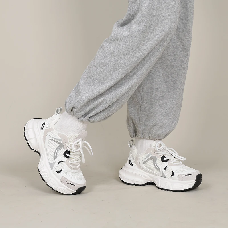 Taoffen Casual Sneakers For Women Thick Sole Breathable Mesh Tennis Ladies Running Shoes Fashion Wedge Sneakers Sports Trainers