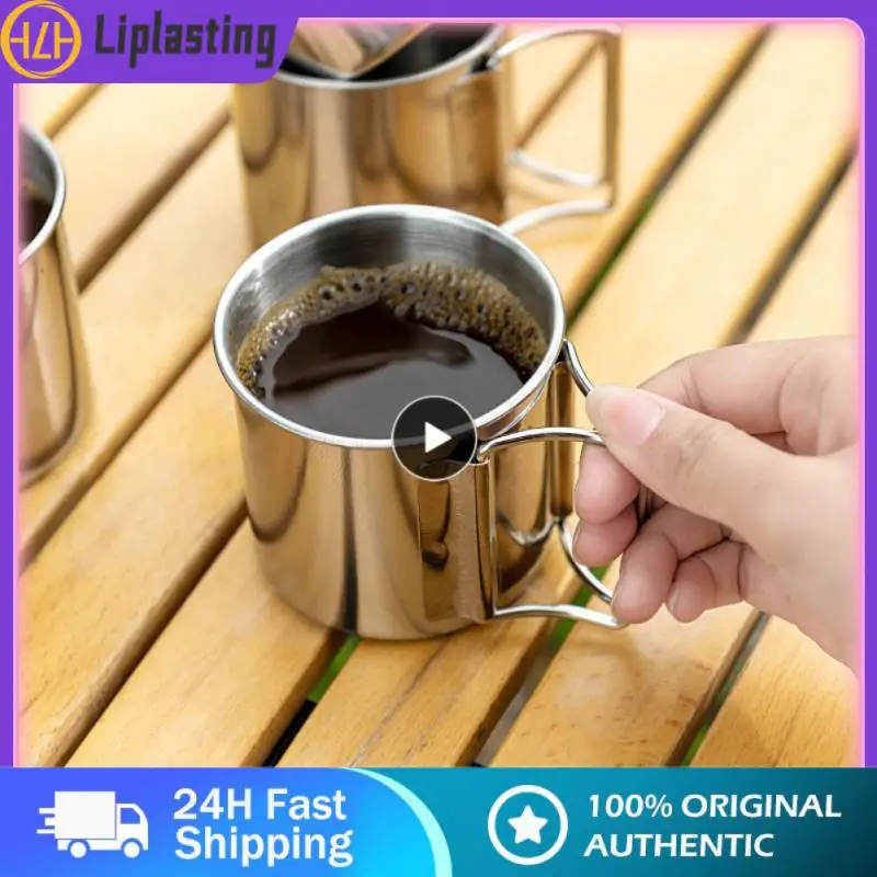 

Hiking Mug Cup Hung Lightweight Camping Cup 250ml Tea Cup Camping Beaker Outdoor Accessories Travel Water Bottle Stailess Steel