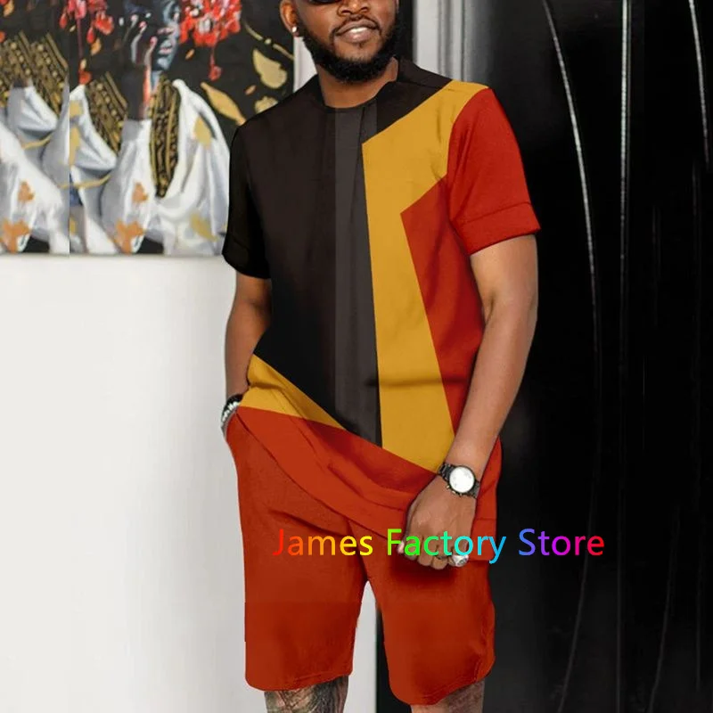 Men Clothing 2 Piece Outfit Suit Summer Tshirt Shorts Jogging Set Casual Oversized Tshirt Sportwear Men Tracksuit 2 Piece Set