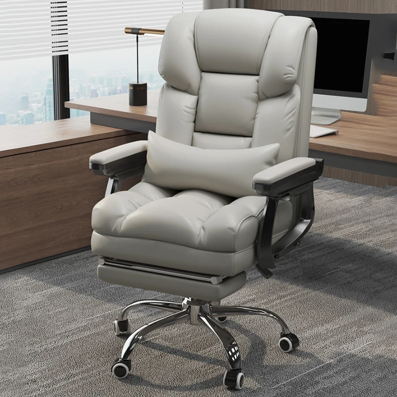

Back Rest Armrest Office Chair Design Leather Wheels Executive Chair Unfolding Lumbar Support Rotating Sedia Ufficio Furniture