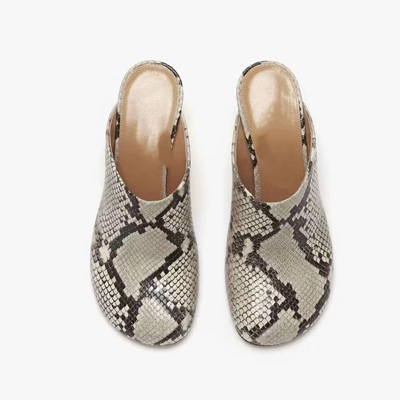 Мюли роскошные женские туфли круглые закрытые-женские O-образные металлические