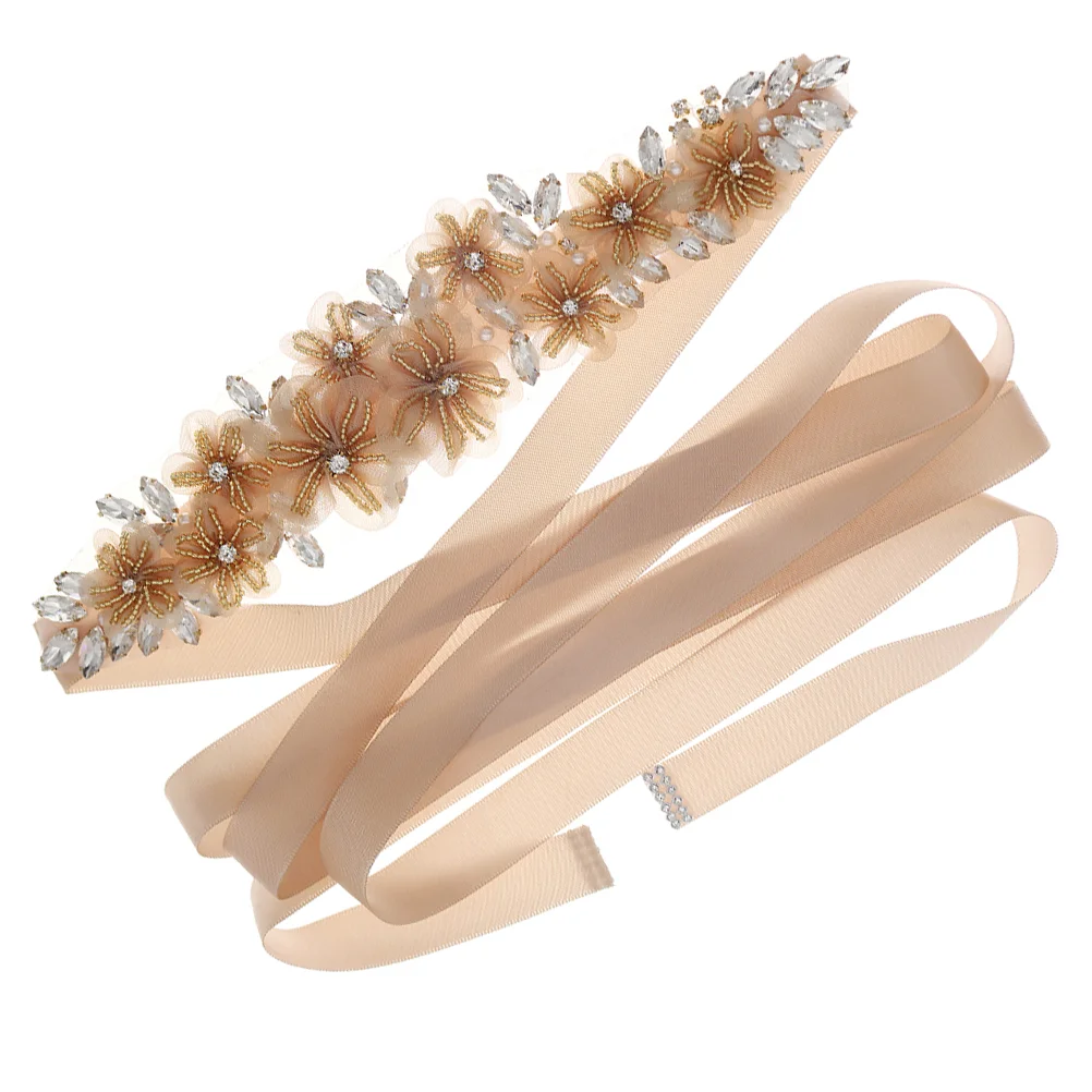 

Belt Wedding Bride Dress Waist Wrist Diy Bridesmaid Decor Fabricbow Bowknot Simple Bridal