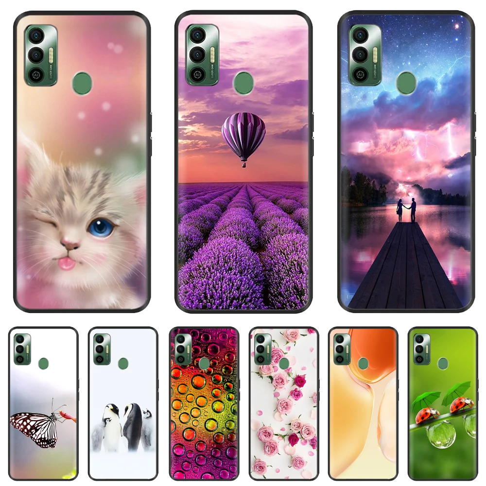 Чехол для Tecno Spark 7 Spark7 чехол мягкий черный силиконовый симпатичный ударопрочный чехол из ТПУ для телефона Tecno Spark 7 Чехол Spark7