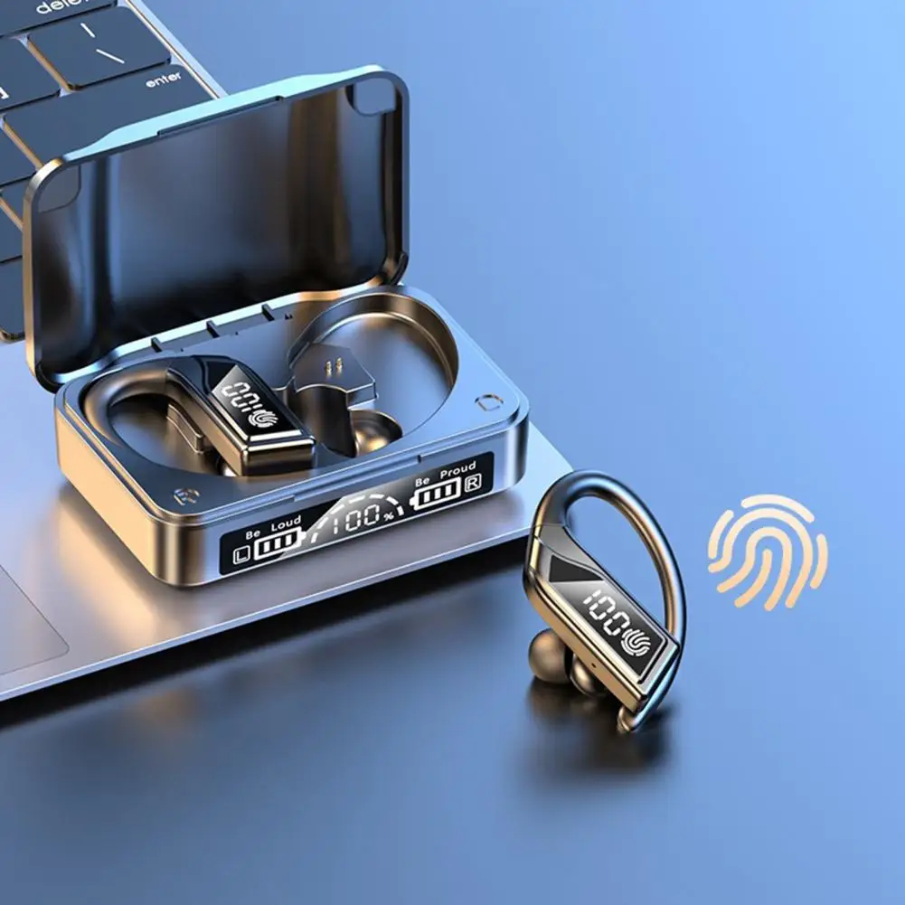 Беспроводные наушники Q8 с ушным крючком светодиодный цифровой дисплей IPX6