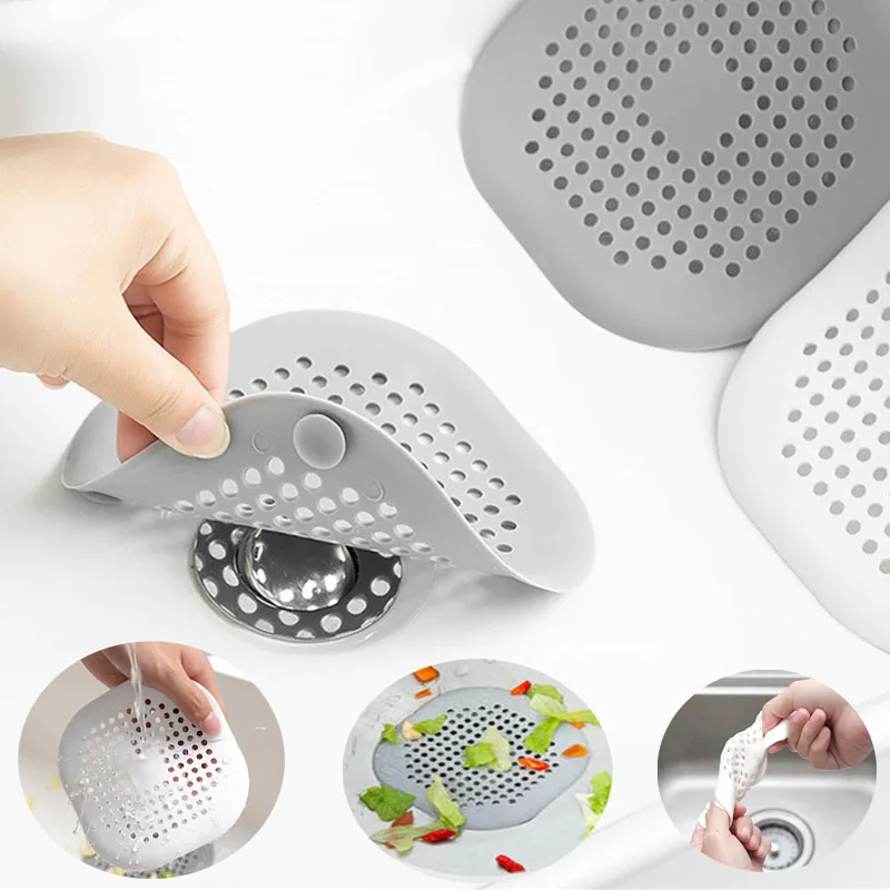 

Silicone Hair Filter Sink Anti-blocking Strainer Floor Bathtub Shower Drain Stopper Kitchen Deodorant Plug Bathroom Accessories