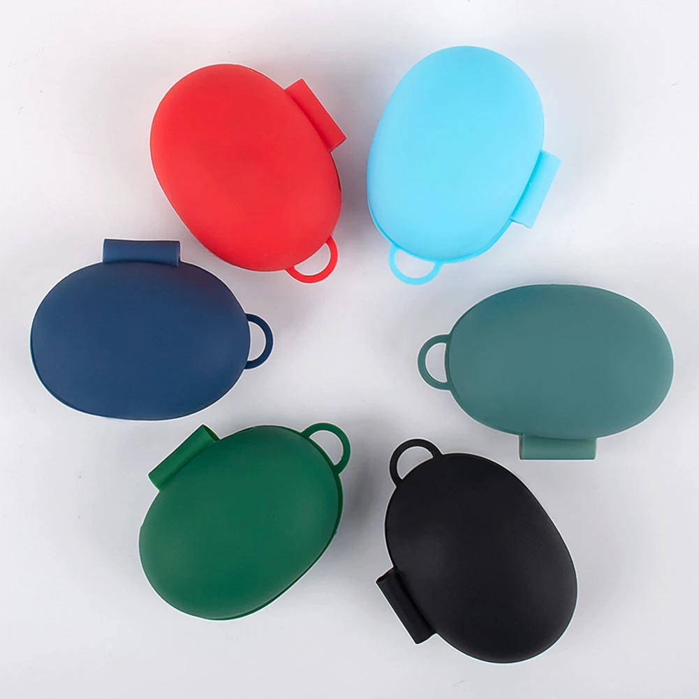

Soft Silicone Shell Cases Wireless Earphone Cover for Realme Buds Air2 Neo Charging Box Holder Bags with Carabiner Accessories