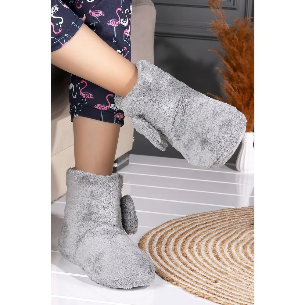 

Dorlie Rdp Bow Kışlık Panduf Women Home Botu Gray