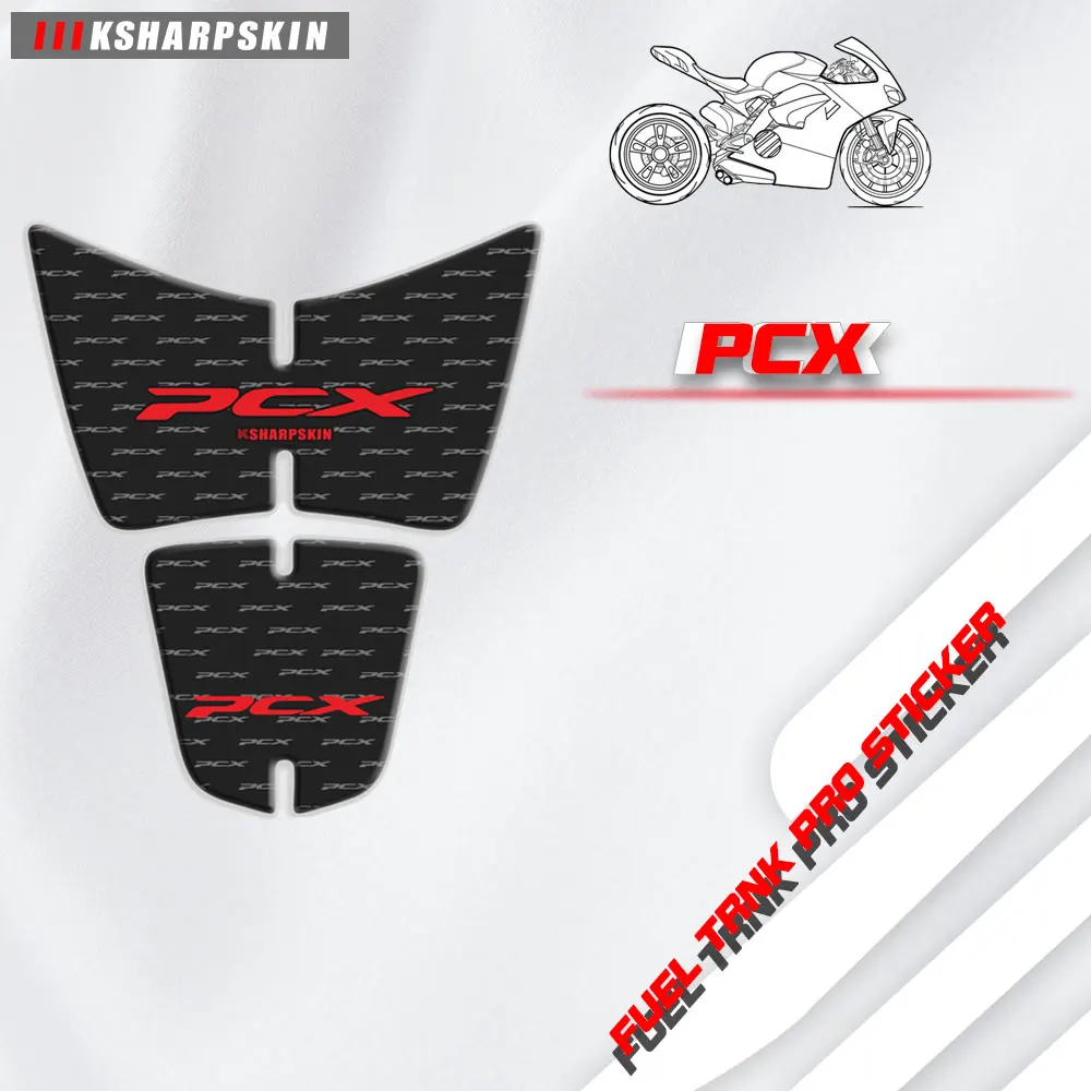 

Устойчивые к царапинам наклейки из углеродного волокна для топливного бака, мотоциклетные наклейки, наклейки с рыбьими Костями для Honda PCX 125 150 2012-2017
