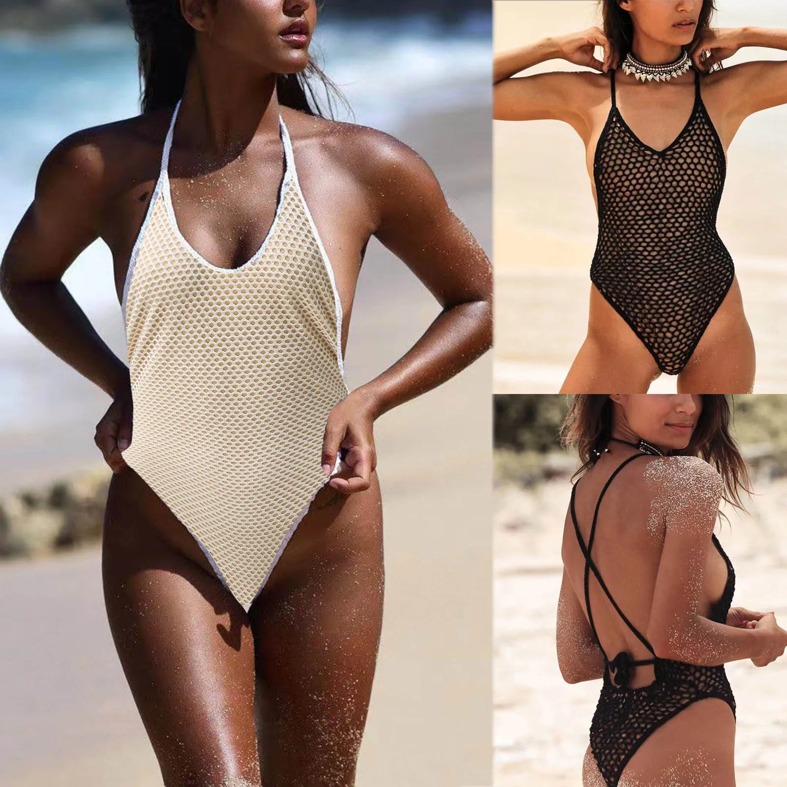 

Пляжная одежда, танкини, бикини, прозрачное Сетчатое боди, ажурное бикини, сексуальные высокие кружевные женские купальные костюмы, слитный...