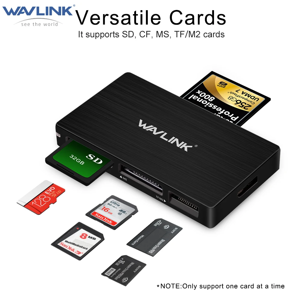 

Wavlink Sd Card Reader Memory Super Speed All in 1 4 Port USB 3.0 TF CF MS SDHC M2 Adapter Laptop Accessories Windows Mac