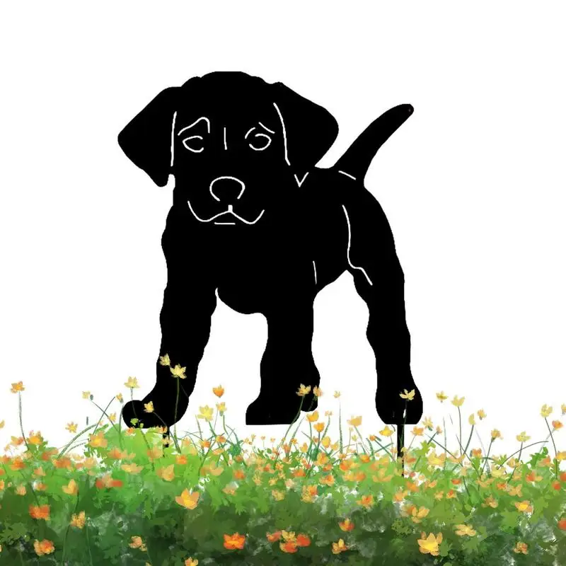

Черная собака, искусственное животное, двор, газон, щенок, Декор, стойкие к износу акриловые украшения в форме собаки для газона и двора, полые